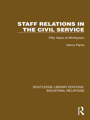 cover image of Staff Relations in the Civil Service